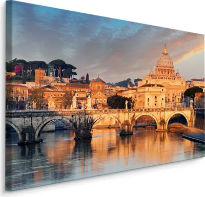 Produktbild von Fabelhafte Canvas LEINWAND BILDER 40x30 cm XXL Kunstdruck Rom Stadt Basilika Brücke