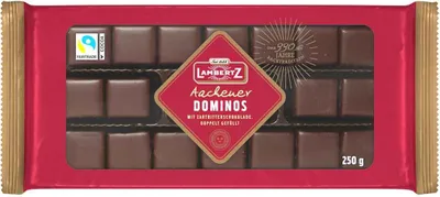 A package of Lambertz Aachener Dominos chocolates.