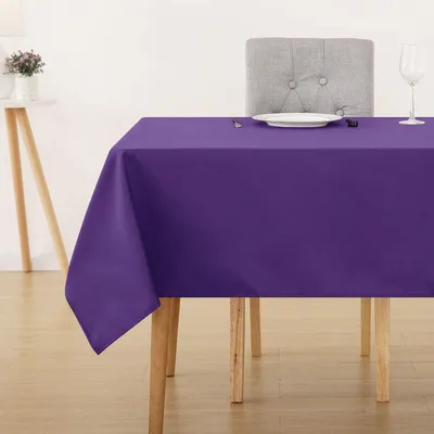 Productafbeelding van Tafelkleed - Linnenlook - Paars - 137 x 200 cm - Waterafstotend - Lotuseffect