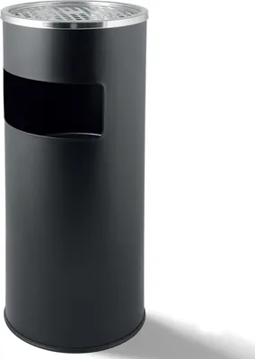 Produktbild von Grafner 2in1 Edelstahl Standaschenbecher mit Mülleimer, 30 Liter, entnehmbarer Inneneimer, massive Pulverbeschichtung, Ø25 x 60 cm, schwarz anthrazit, Stand Aschenbecher für draussen Außen