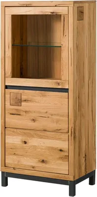 Produktbild von MASSIVMOEBEL24.DE Vitrine Wildeiche 65x40x148 natur geölt VILLANDERS #104