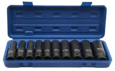 ADLER Schlagschrauber-Stecknuss-Set lang 10-teilig 1/2", Cr-Mo Stahl