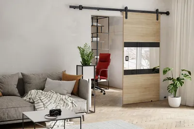 Produktbild von KIER FURNITURE MIA – Schiebetür Komplettset – 86x205x1,6 cm - Sonoma-Eiche