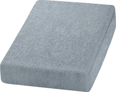 A folded light blue towel.