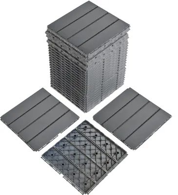 Obrázok produktu pre Sada FCH 27 ks (2,4 m²) dlaždice na terasy, dlaždice s klikovým spojom, dlaždice na balkóny, odolné voči poveternostným vplyvom, šedé, 30 x 30 x 2 cm
