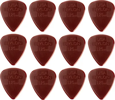 Zdjęcie produktu dla 12 sztuk standardowych kostki do gitary Dunlop z nylonu – 1,25 mm – brązowe