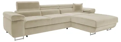 Produktbild von MIRJAN24 Ecksofa Torezio Mini, Stilvoll Eckcouch mit Bettkasten und Schlaffunktion, Einstellbare Kopfstützen, 280x170x70-90 cm (Farbe: Polo 872, Seite: Rechts)