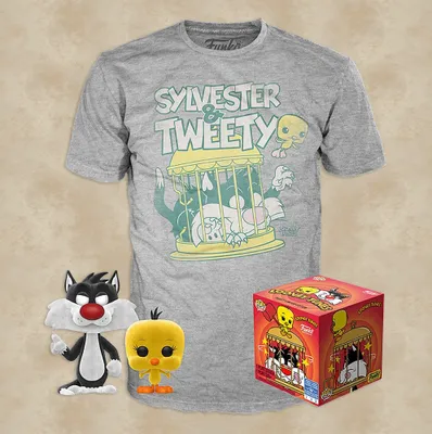 Produktbild von Sylvester und Tweety T-Shirt mit Funko POP! - Looney Tunes : S Größe: S