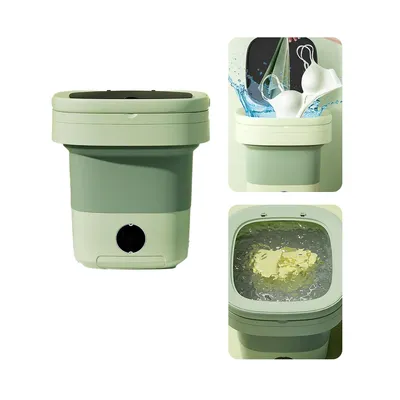 Produktbild von Mini Waschmaschine tragbar 8L, faltbare Camping Waschmaschine, Schleudertrockner für Babywäsche & Unterwäsche, energiesparend, kompakt & mobil