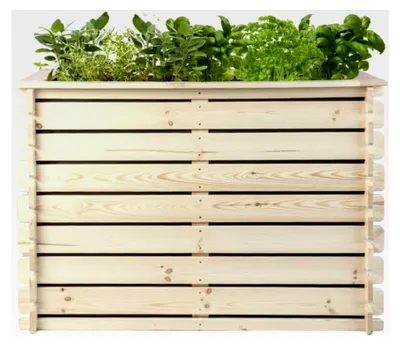 Produktbild von Hochbeet PLANTO 117x59x77 (BxTxH) aus natürlicher Kiefer, Blumenbeet aus Holz, wetterfest, für Innen- und Außenbereich, Kräuterbeet für Garten, Balkon und Terrasse, einfaches Stecksystem