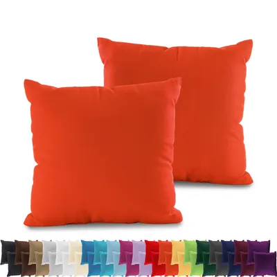 Produktbild von 2er PACK JERSEY Kissenbezüge 100% Baumwolle Kissenhülle 160 Gr/m², in Größe: 40x40 cm, in Farbe: Orange