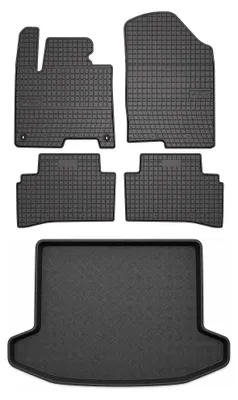 Productafbeelding van Rubberen automatten + kofferbakmat voor Kia Sportage V vanaf 2021 – 5-delig, zwart, op maat – Wielganizator SolidPRO