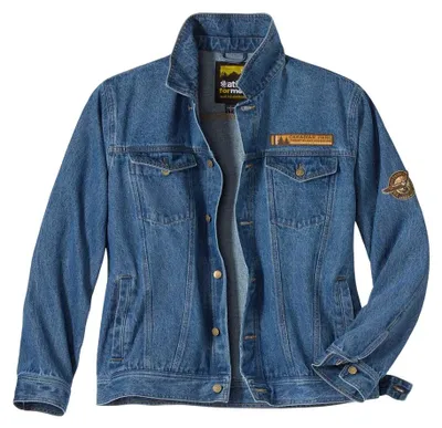 Immagine prodotto di Atlas For Men - Giacca di jeans con toppa ricamata da uomo AF1953 (5XL) (blu)