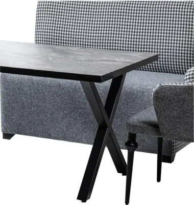 Obrázek produktu pro Jídelní set lavice rozkládací stůl 2x křesla rohová lavice kuchyňská jídelní skupina loft 4ks
