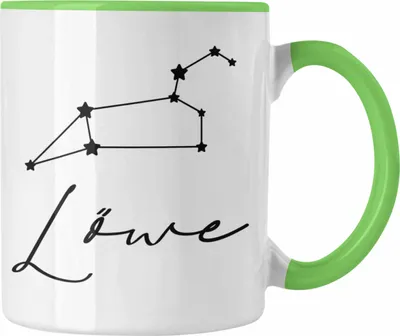Produktbild von Trendation - Löwe Sternzeichen Tasse Geschenk Horoskop Tierkreiszeichen (Grün)