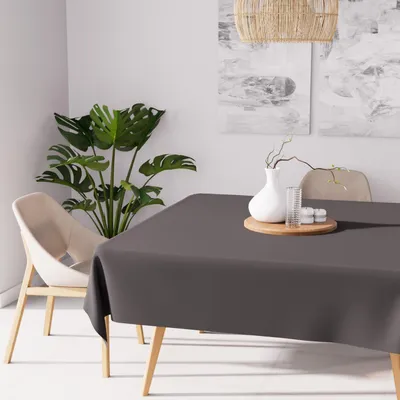 Tischdecke Polyester 140x140 cm Anthrazit fleckabweisend