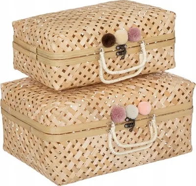 Immagine prodotto di set di 2 astucci in bambù per bambini Scatola portaoggetti