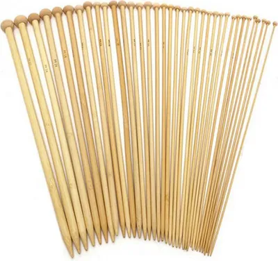Immagine prodotto di Set di ferri da maglia in bambù – 36 pezzi, 18 misure, lunghezza 35 cm, ergonomici e di alta qualità