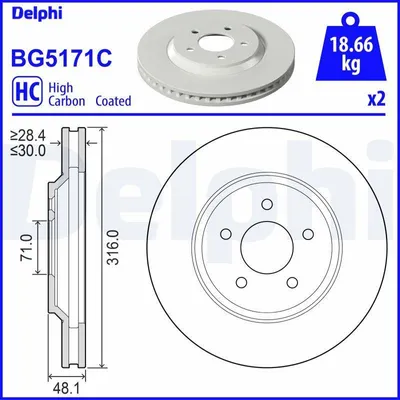 Produktbild von BG5171C DELPHI Brzdový kotou? x
