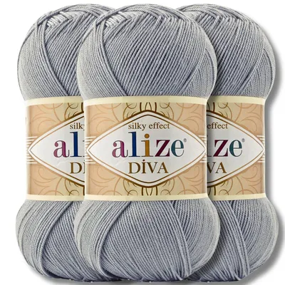 Obrázek produktu pro Alize 3x 100 g vlna Diva, jednobarevná, háčkování, pletení (355)