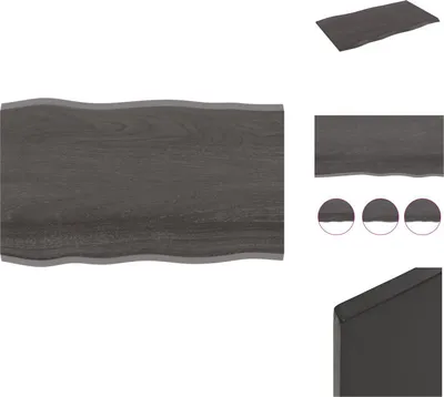 Produktbild von vidaXL Tischplatte 100x60x2 cm Massivholz Eiche Behandelt Baumkante -  Tischplatten