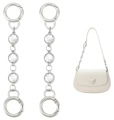 Taschenverlängerungskette 2er-Set, Kristall, 13,79 cm, Platin