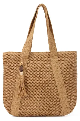 Immagine prodotto di Solidchoice - Ampia borsa da spiaggia in tessuto, con tracolle, ideale per l'estate