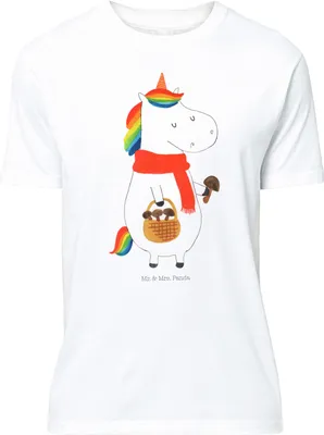 Produktbild von Mr. & Mrs. Panda T-Shirt Einhorn Pilz - Weiß - Geschenk, Unicorn, Print-Shirt, Shirt, oberteil, Motivation, Spruch, Einhörner, Pilze, S, Tshirt