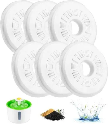 Image de Six filtres de rechange au charbon actif pour bacs à litière - pour bacs à litière de 3 litres avec motif floral