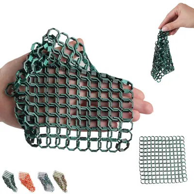 Immagine prodotto di Tessuto flessibile stampato in 3D – maglia di ottagoni 14,8 cm – Nero-verde