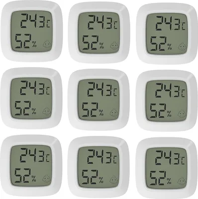 Produktbild von 9X Mini LCD Digital Thermometer Hygrometer Genaue Feuchtigkeitsmonitor Schreibtisch Wand Magnetisch Thermo-Hygrometer für Babyzimmer Wohnzimmer Büro Kühlschrank
