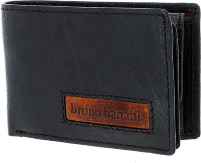 Produktbild von bruno banani Leder Geldbörse Den Haag Wallet Quer With Flap Black / Cognac schwarz