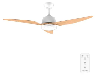 Zdjęcie produktu dla Cecotec 08492, Wentylator domowy z łopatkami, Drewno, Sufit, 30 m², 122 cm, Pilot