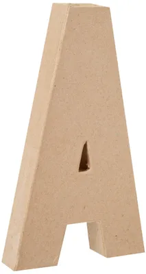 Productafbeelding van Pappmaché letter A, 20,5 cm, Beige