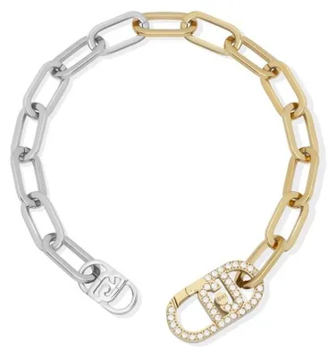 Image de Bracelet bicolore unique avec cristaux LJ2809