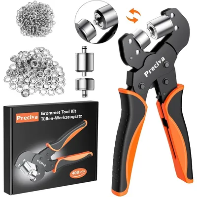 Zdjęcie produktu dla Zestaw oczek zaciskowych składający się z 400 sztuk (średnica 6 mm i 10 mm) | Wymienne końcówki | Magnetyczne