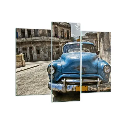 Produktbild von Bilder auf glas - Auto Retro Kuba Havanna - 130x100cm - Glasbilder - Wandbilder - Kunstdruck - zum Aufhängen bereit - Wanddekoration aus Glas - Glas Bilder - Wandbild auf Glas - GCB130x100-2461