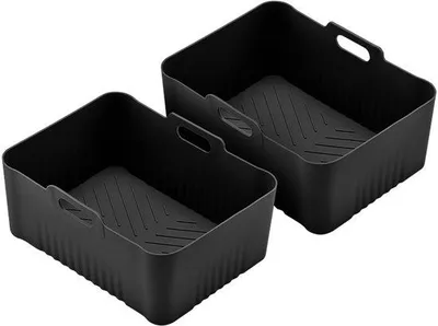 Image de 2 plaques de cuisson en silicone pour friteuse à air chaud Ninja AF400 451, pièces de rechange - noir