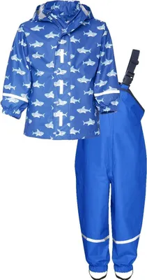 Produktbild von Playshoes Regen-Set Hai allover, in blau, Größe 104