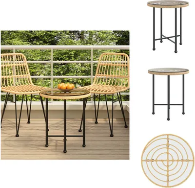 Produktbild von vidaXL Esstisch Ø50 cm Hartglas und Stahl -  Gartentische