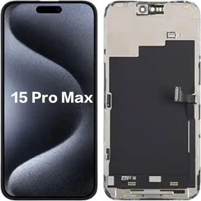 Obrázek produktu pro Náhradní displej pro iPhone, náhradní obrazovka s 3D Touch, digitalizér a rámeček - LCD/OLED displej pro iPhone 16, 15, 14, 13, 12, 11, Pro a Pro Max, volitelně se sadou nářadí – iPhone 15 Pro Max / Bez nářadí