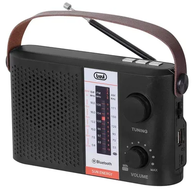 Productafbeelding van Draagbare radio op zonnecellen met Bluetooth zwart