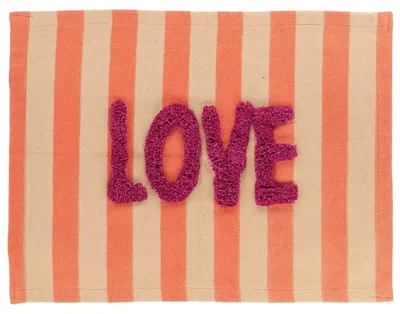 Image de TENDANCE | Tapis de salle de bain - Tapis de douche - 45 x 60 cm - multicolore - 100 % coton - Tapis de douche - Motif rayé