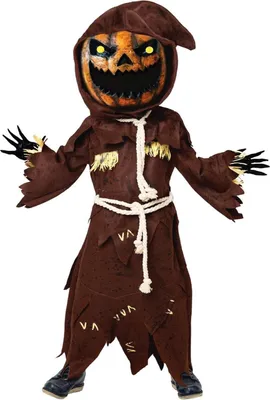 Produktbild von Spooktacular Creations Gruseliges Vogelscheuche Kürbis Halloween Kostüm für Kinder Large Brown