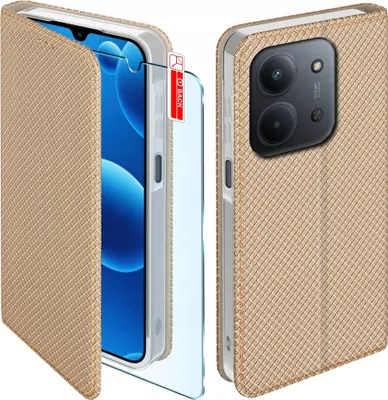 Immagine prodotto di Etui MAGNET do Xiaomi Redmi 15C 5G Zamykane Złote Futerał + Szkło 9H