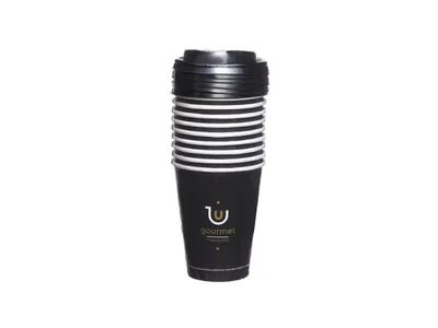 Produktbild von Intertan SA Tessera Kelímek, Papierbecher mit Deckel, Gourmet-Serie, Durchmesser 90 mm, 330 ml, 10 Stück