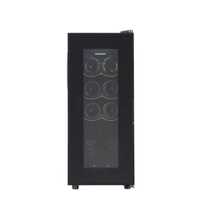 Produktbild von Heinner HRV-A28DRM8 Weinkühlschrank 28L, 8 Flaschen, LED-Display, 3 Ablage, wendbare Tür, Schwarz