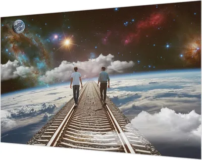 Produktbild von Wandtapete - Dekorative Tapete für Wohnzimmer- Tapetenfolie für Wanddekoration - 104x70 cm - Weltraumreise