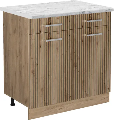 Produktbild von Küchenunterschrank Vicco R-Line Artisan-Eiche 80 cm AP Marmor, Model 49126