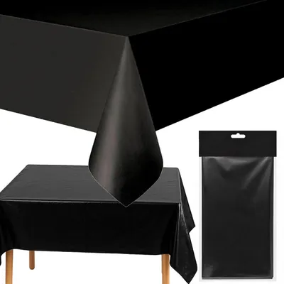 Produktbild von Folien Tischdecke Tischschutz Partytischdecke Schwarz 137 x 274 cm wasserfest fleckenabweisend rechteckig